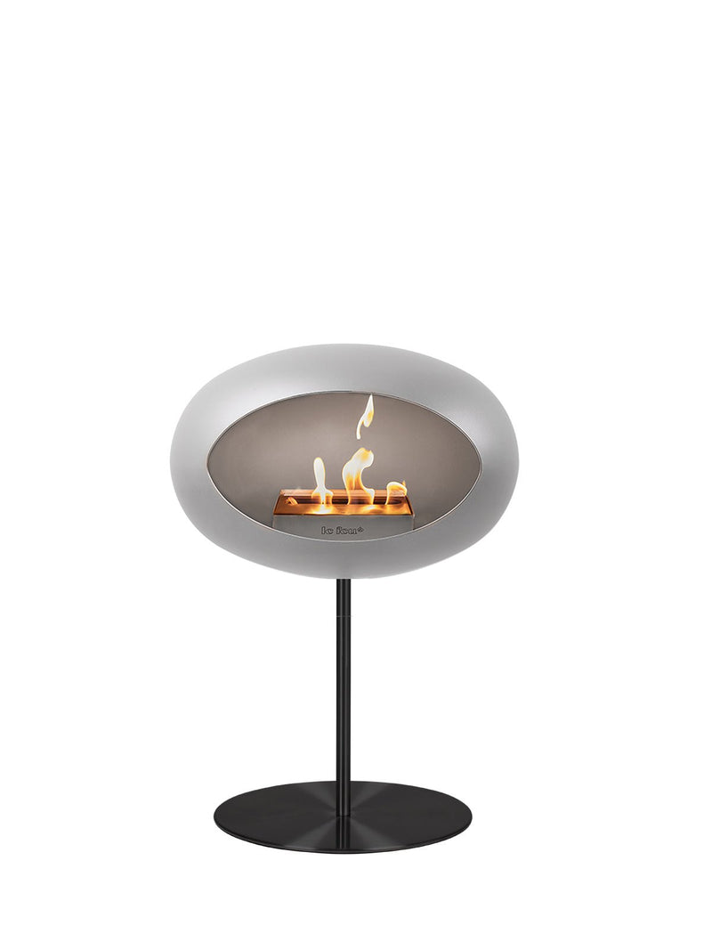 Dome - Steel Low - Le Feu - Fire Pits + Grills - Black Dome - Polished Steel Pole - Polished Steel Plate - HORNE