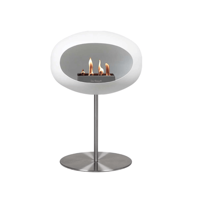 Dome - Steel Low - Le Feu - Fire Pits + Grills - Black Dome - Polished Steel Pole - Polished Steel Plate - HORNE