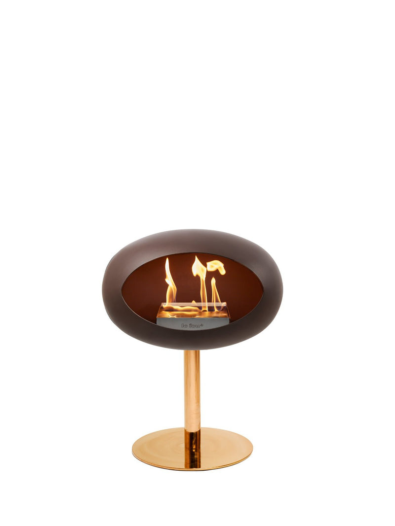 Dome - Steel Low - Le Feu - Fire Pits + Grills - Black Dome - Polished Steel Pole - Polished Steel Plate - HORNE