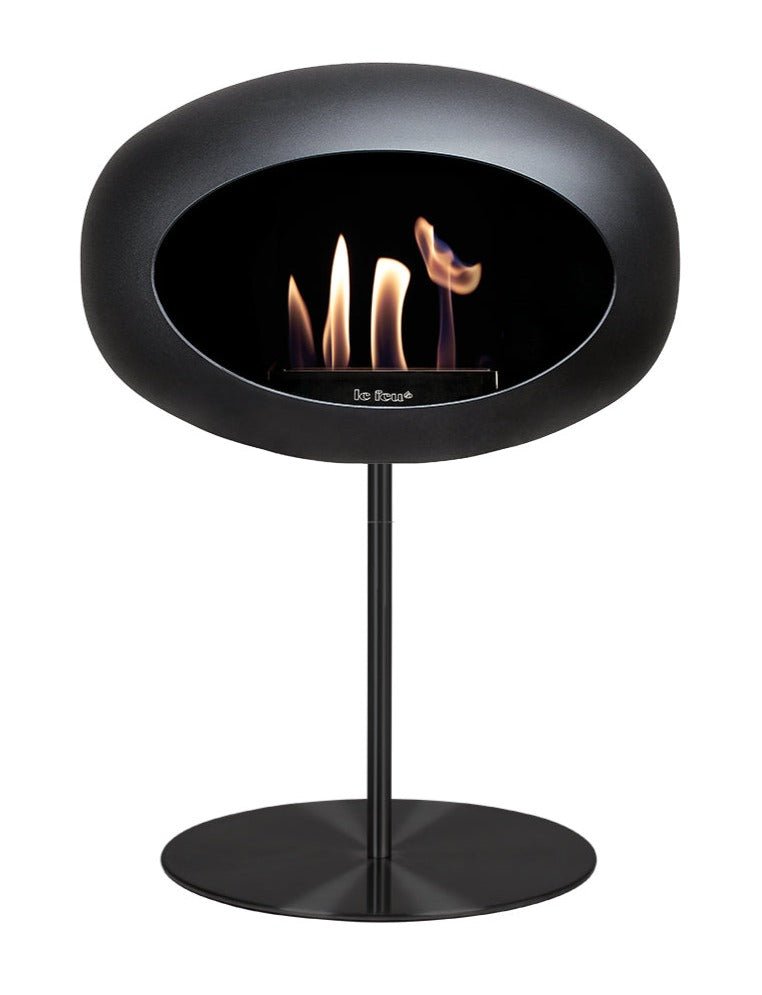 Dome - Steel Low - Le Feu - Fire Pits + Grills - Black Dome - Polished Steel Pole - Polished Steel Plate - HORNE
