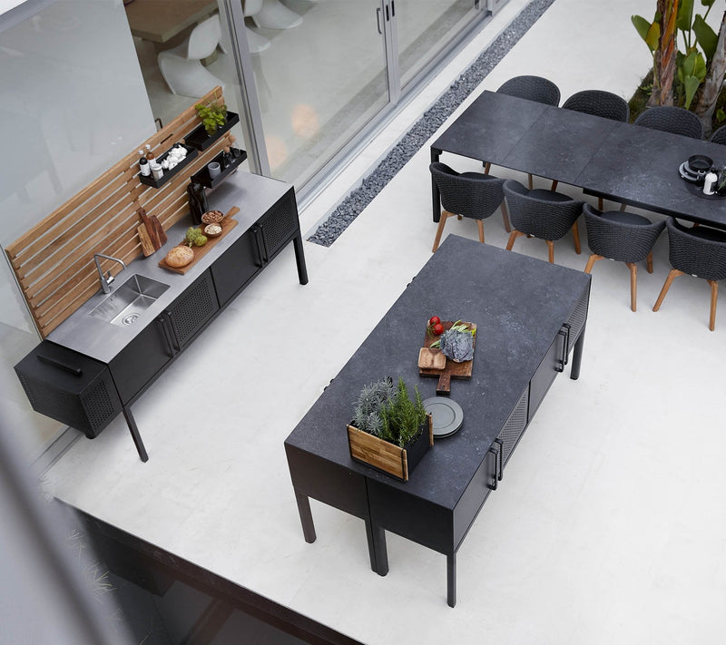 Drop Kitchen - Cane Line - Outdoor Furniture - Stainless Steel With Sink - No Add - Ons - HORNE