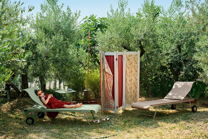 Dune Sunlounger - Stereo Fabric - Fermob - Outdoor Furniture - Clay Grey - HORNE