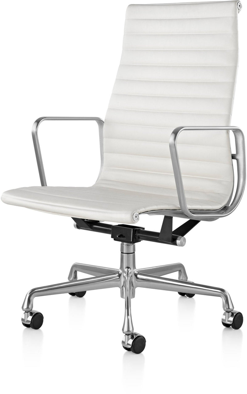 Eames® Aluminum Group Executive Chair - Herman Miller® - Chairs - Manual Seat - Height Adjustment - Polished Aluminum - Prone Obsidian - HORNE