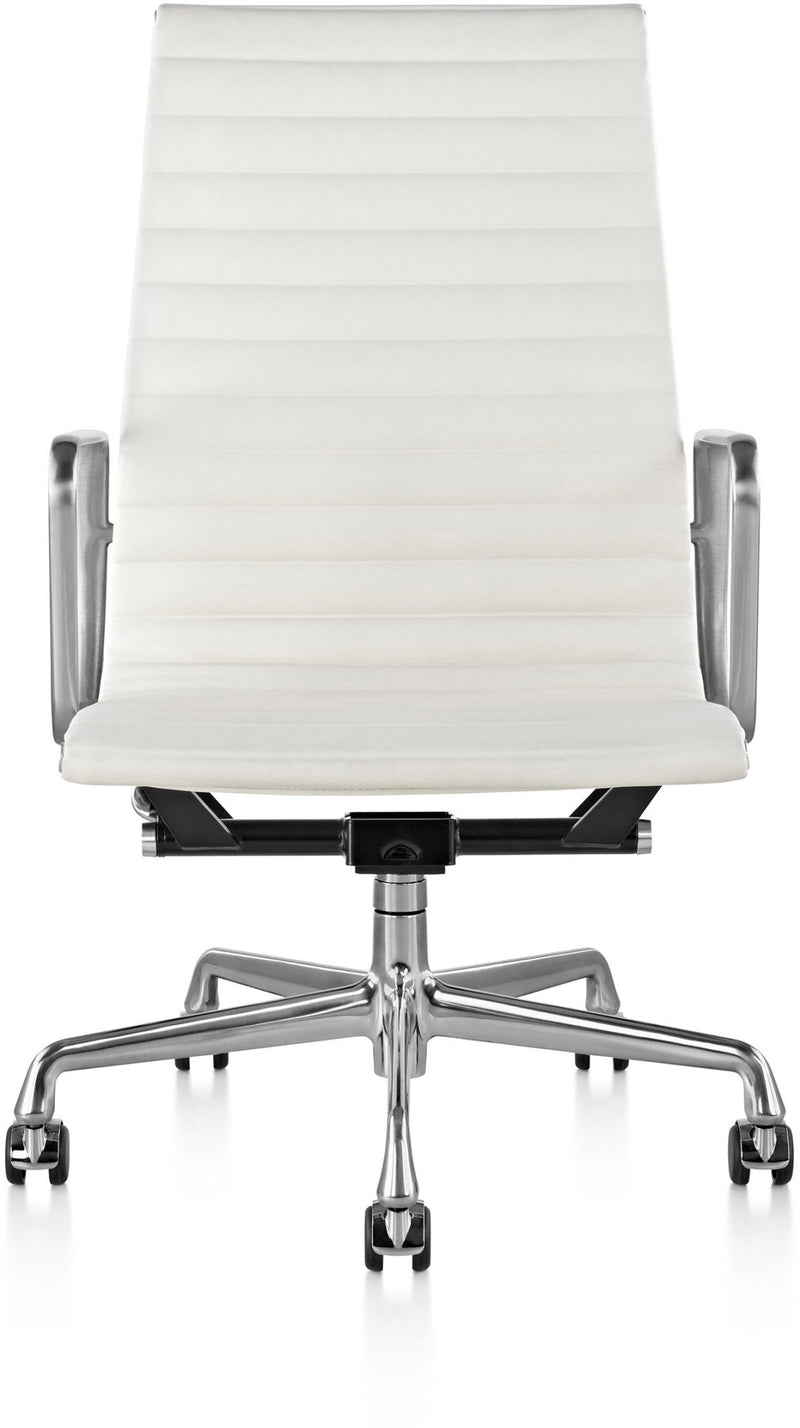 Eames® Aluminum Group Executive Chair - Herman Miller® - Chairs - Manual Seat - Height Adjustment - Polished Aluminum - Prone Obsidian - HORNE