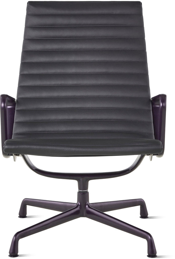 Eames® Aluminum Group Lounge Chair – Swivel and Arms - Herman Miller® - Chairs - Polished Aluminum - Prone Obsidian - HORNE