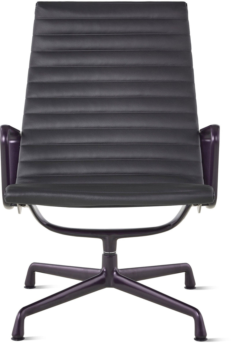 Eames® Aluminum Group Lounge Chair – Swivel and Arms - Herman Miller® - Chairs - Polished Aluminum - Prone Obsidian - HORNE