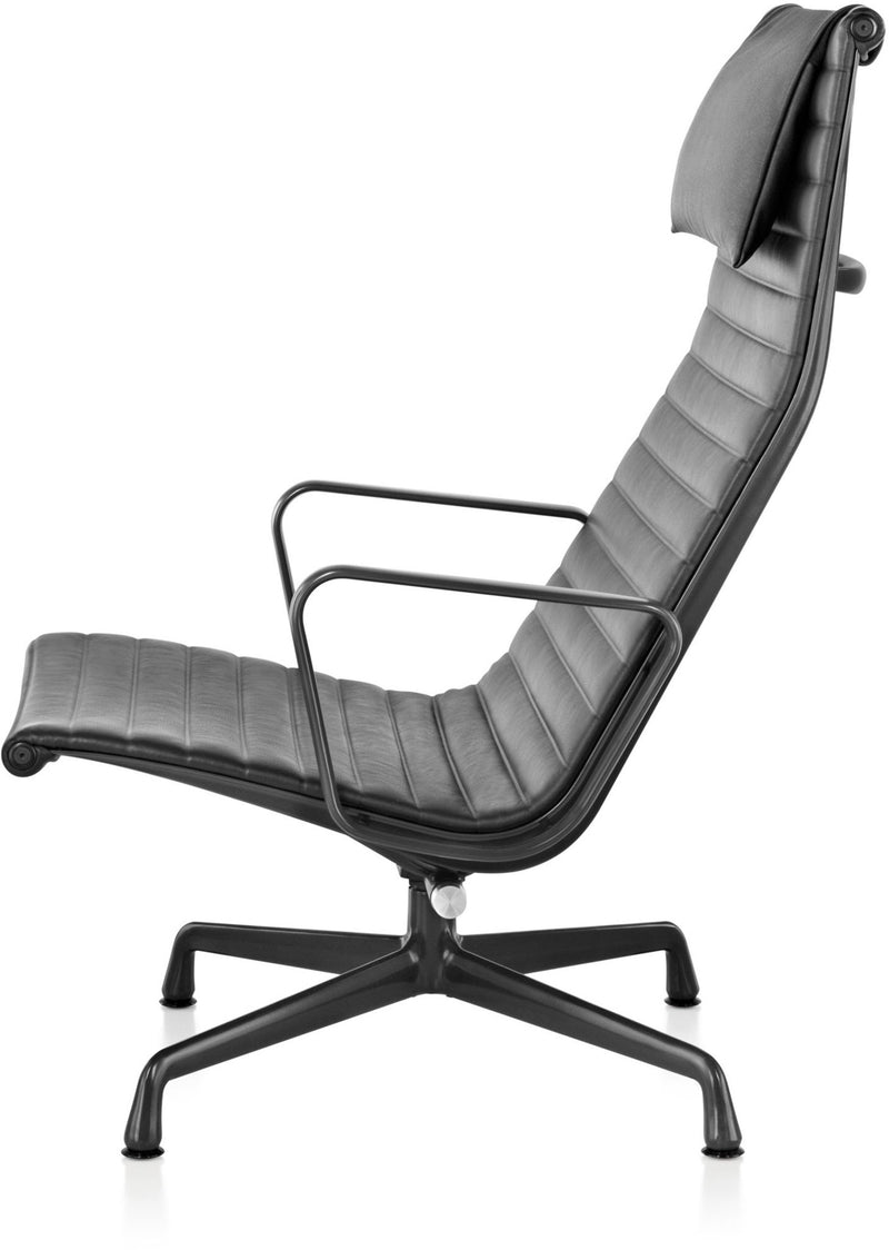 Eames® Aluminum Group Lounge Chair – Tilt & Headrest - Herman Miller® - Chairs - Black - Black Leather - HORNE