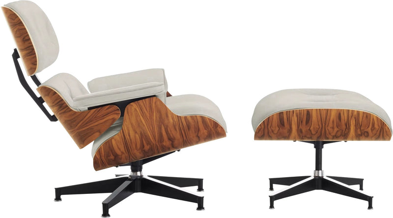 Eames® Lounge Chair and Ottoman - Leather - Herman Miller® - Chairs - Classic - Oiled Walnut - Prone Obsidian - HORNE