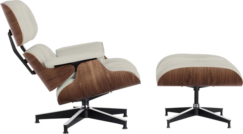 Eames® Lounge Chair and Ottoman - Leather - Herman Miller® - Chairs - Classic - Oiled Walnut - Prone Obsidian - HORNE