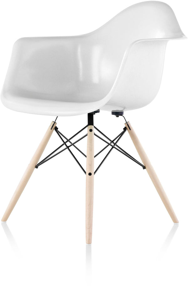 Eames® Molded Fiberglass Armchair – Dowel Base - Herman Miller® - Chairs - White - Natural Maple - Parchment - HORNE