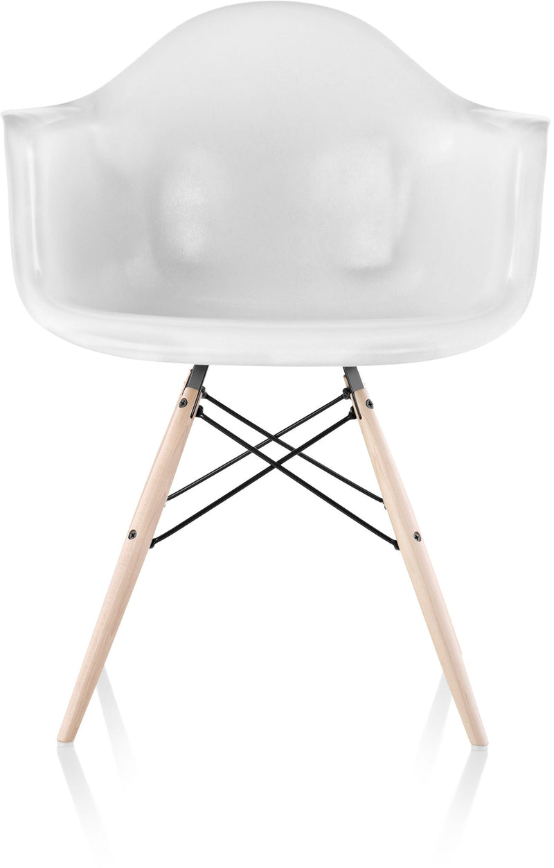 Eames® Molded Fiberglass Armchair – Dowel Base - Herman Miller® - Chairs - White - Natural Maple - Parchment - HORNE