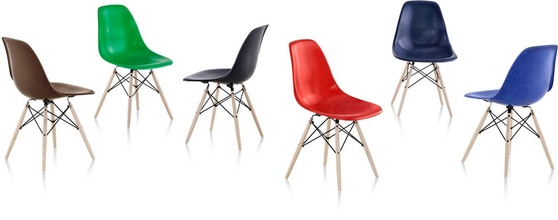 Eames® Molded Fiberglass Side Chair – Dowel Base - Herman Miller® - Chairs - White - Natural Maple - Parchment - HORNE