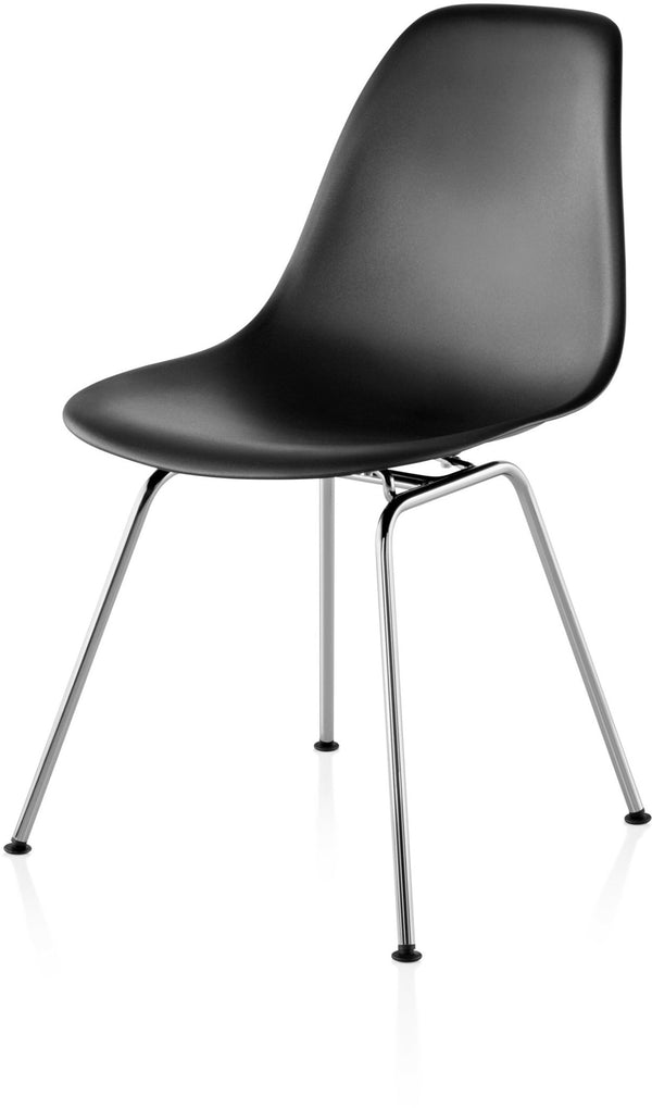 Eames® Molded Plastic Side Chair – 4 - Leg Base - Herman Miller® - Chairs - White - Evergreen - Standard Glide - HORNE