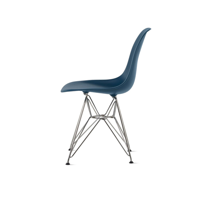 Eames® Molded Plastic Side Chair – Wire Base - Herman Miller® - Chairs - White - Black - Standard Glide - HORNE