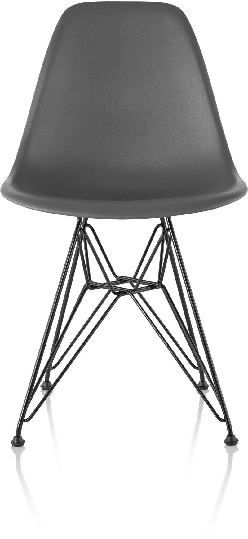 Eames® Molded Plastic Side Chair – Wire Base - Herman Miller® - Chairs - White - Black - Standard Glide - HORNE