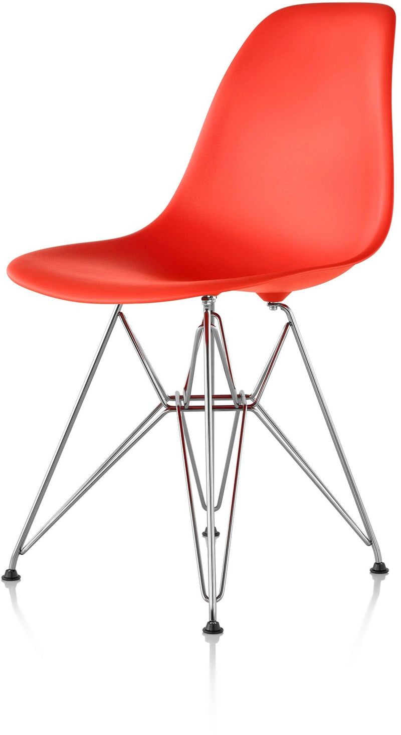 Eames® Molded Plastic Side Chair – Wire Base - Herman Miller® - Chairs - White - Black - Standard Glide - HORNE