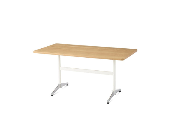 Eames® Rectangular T - Leg Table - Herman Miller® - Desks - 60" x 30" - Oak Top/White Finish - HORNE