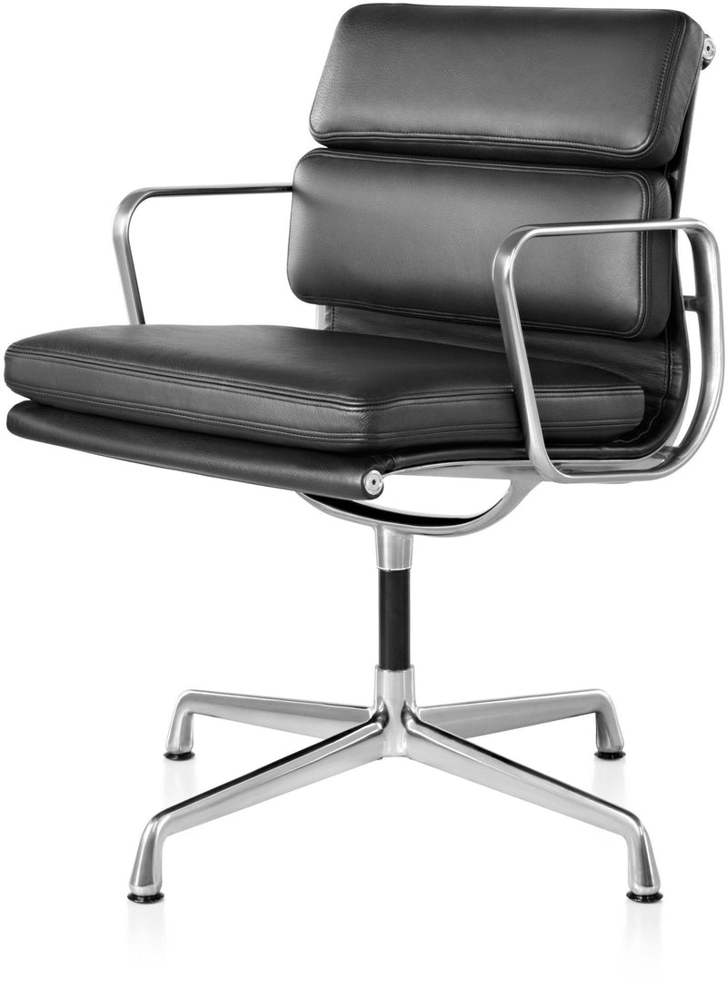 Eames® Soft Pad Side Chair - Herman Miller® - Chairs - With Arms - Polished Aluminum - Prone Obsidian - HORNE