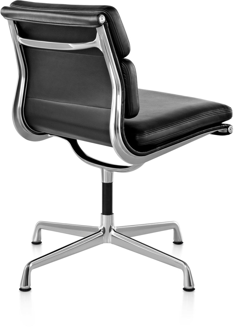 Eames® Soft Pad Side Chair - Herman Miller® - Chairs - With Arms - Polished Aluminum - Prone Obsidian - HORNE