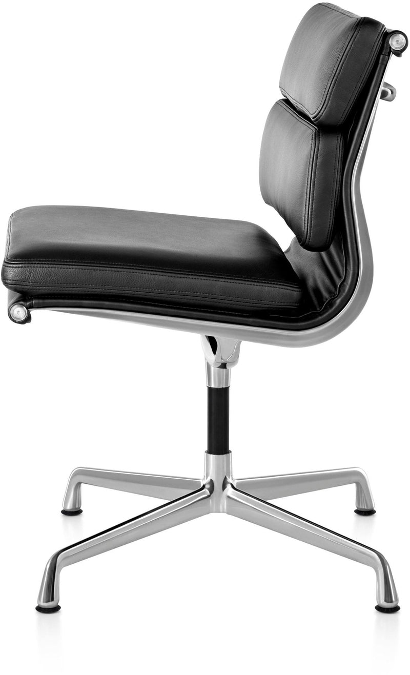 Eames® Soft Pad Side Chair - Herman Miller® - Chairs - With Arms - Polished Aluminum - Prone Obsidian - HORNE