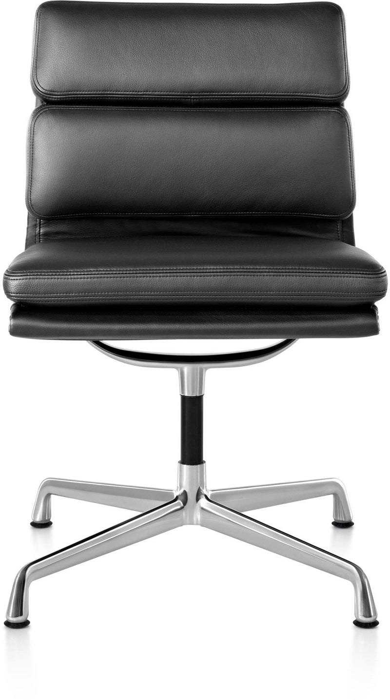 Eames® Soft Pad Side Chair - Herman Miller® - Chairs - With Arms - Polished Aluminum - Prone Obsidian - HORNE