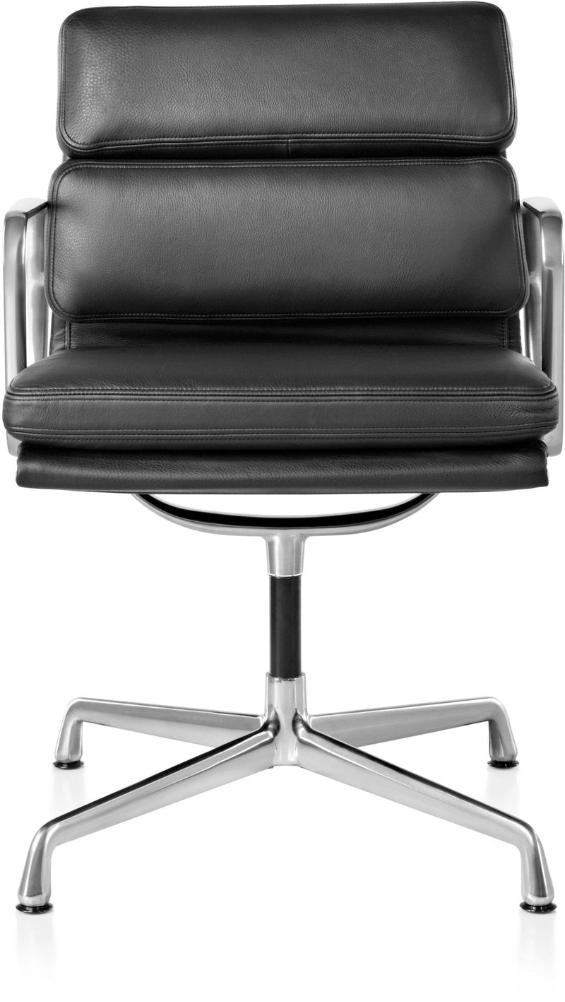 Eames® Soft Pad Side Chair - Herman Miller® - Chairs - With Arms - Polished Aluminum - Prone Obsidian - HORNE