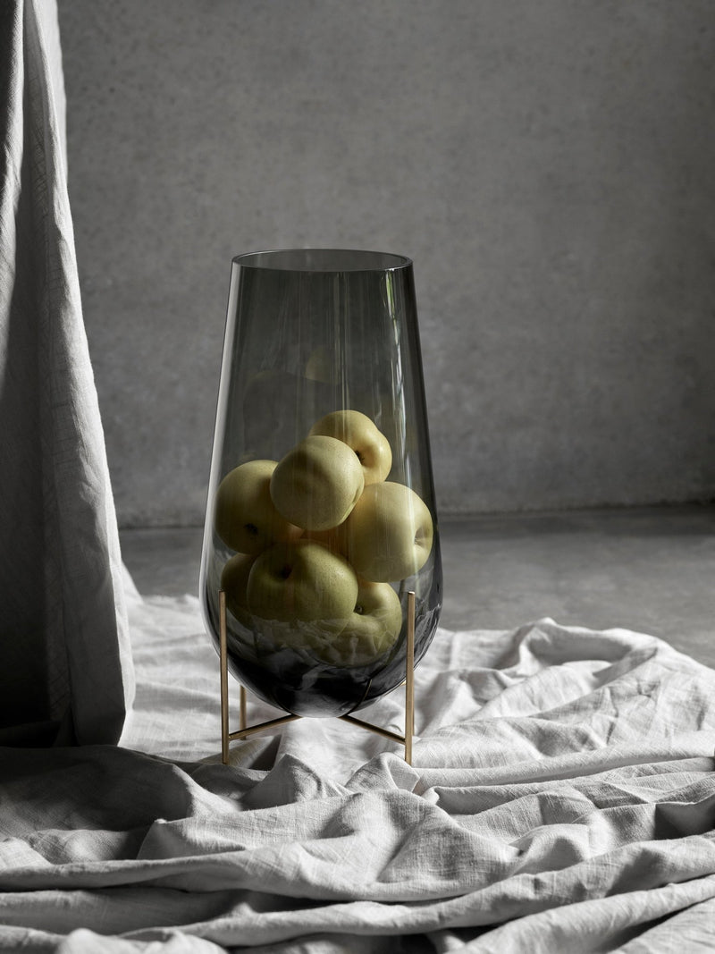 Echasse Vase - Audo Copenhagen - Vases - Small - Smoke/Brushed Brass - HORNE