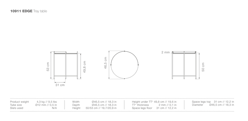 EDGE Tray Table - HOUE - Outdoor Furniture - 18.3