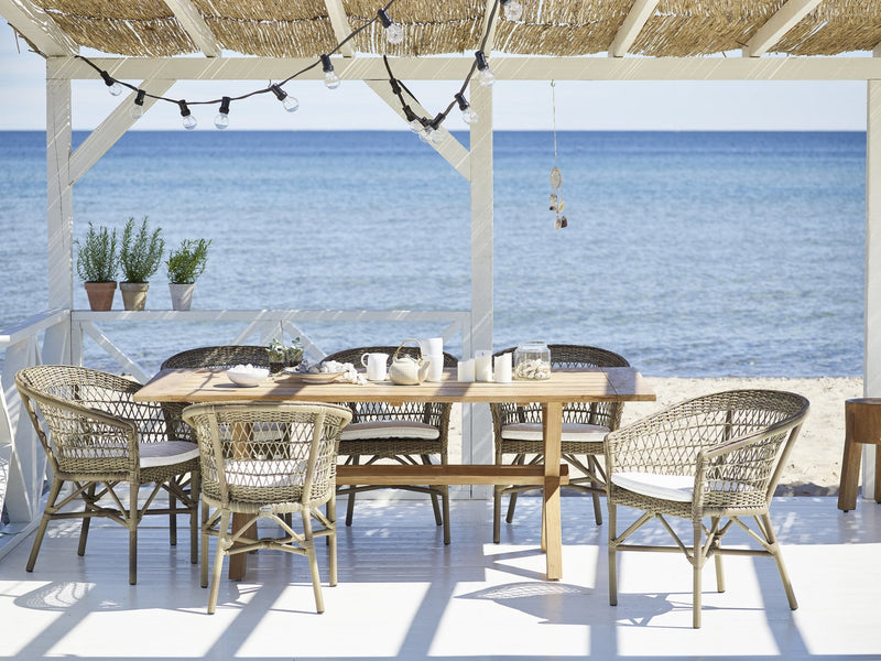Emma Dining Chair - Exterior - Sika Design - Outdoor Furniture - Antique - Sunbrella Sailcloth Seagull - HORNE