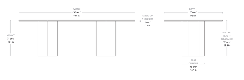 Epic Dining Table - Elliptical - Gubi - Tables + Desks - HORNE