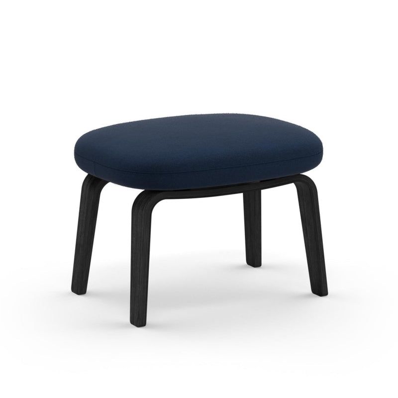 Era Footstool - Wood Legs - Normann Copenhagen - Stools + Benches + Ottomans - Sorensen Leather Ultra - Black - Oak - HORNE