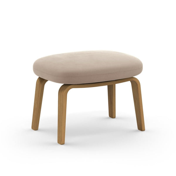 Era Footstool - Wood Legs - Normann Copenhagen - Stools + Benches + Ottomans - Sorensen Leather Ultra - Black - Oak - HORNE