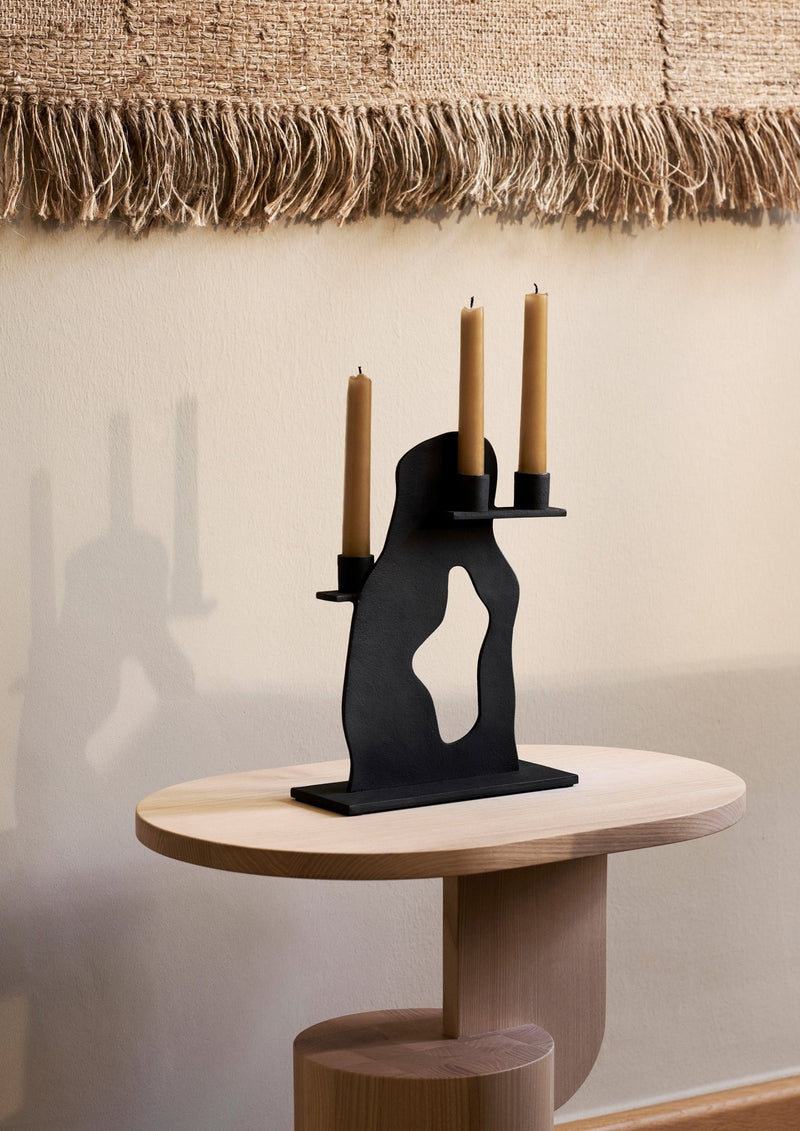 Erode Candle Holder - Ferm Living - Candle Holders - Black - HORNE