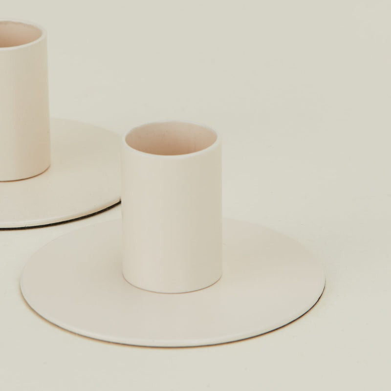 Essential Metal Candle Holder - Set of 2 - Hawkins New York - Candle Holders - Ivory - HORNE