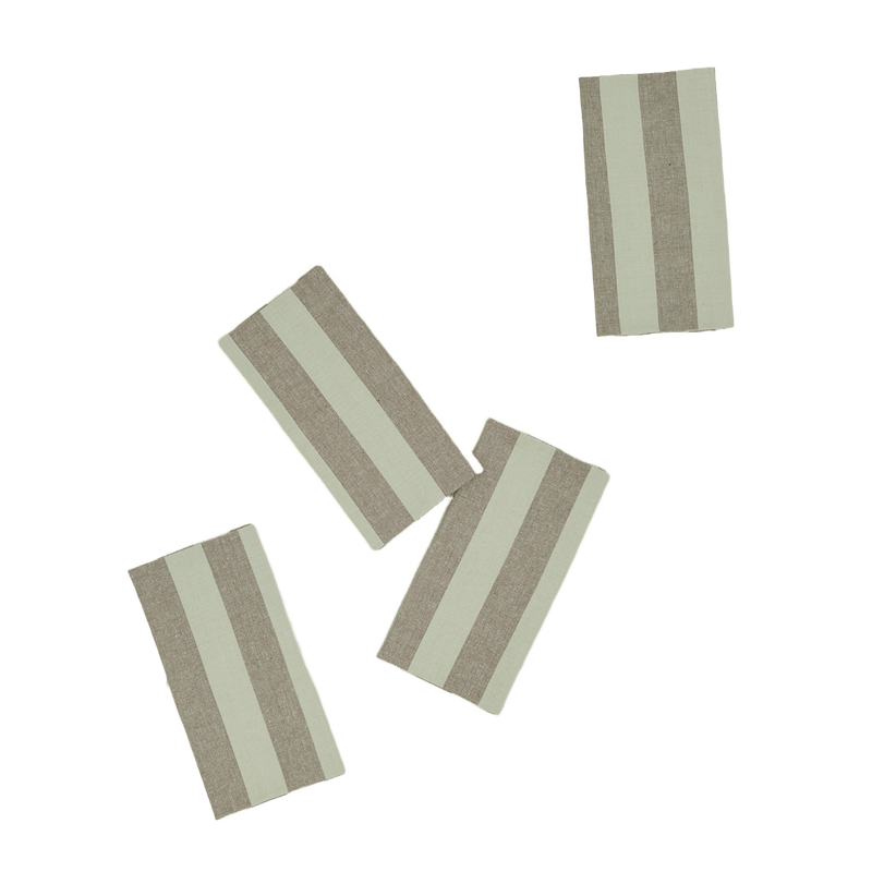 Essential Striped Dinner Napkin - Set of 4 - Hawkins New York - Kitchen + Table Linens - Ivory/ Flax - HORNE