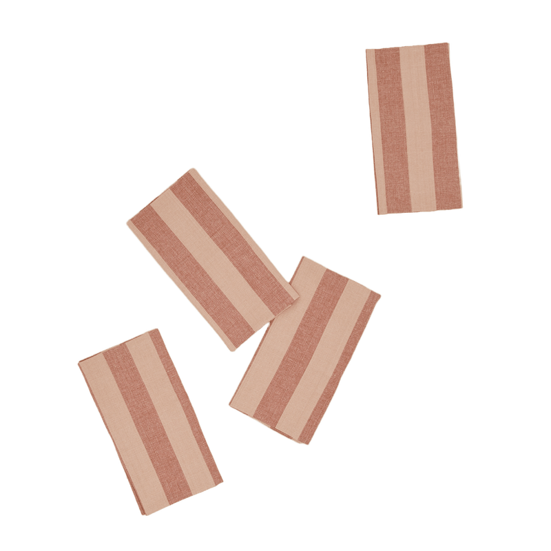 Essential Striped Dinner Napkin - Set of 4 - Hawkins New York - Kitchen + Table Linens - Ivory/ Flax - HORNE