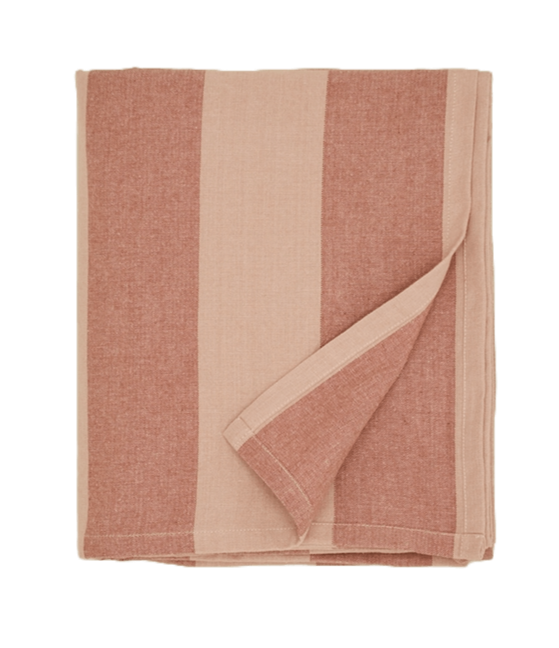 Essential Striped Tablecloth - Hawkins New York - Kitchen + Table Linens - Blush/ Terracotta - HORNE