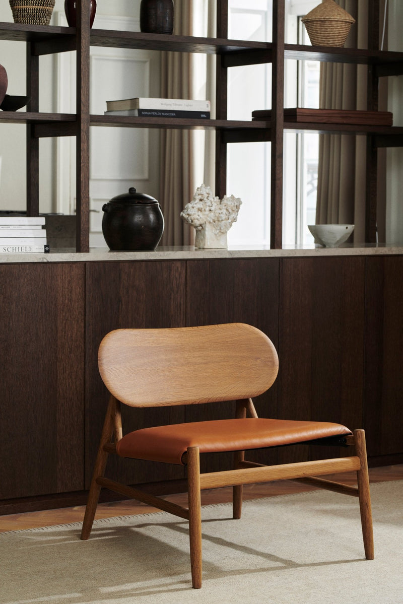 Ferdinand Lounge Chair - BRDR. Kruger - Chairs - Fumed Oak - Savanne Black Leather - HORNE