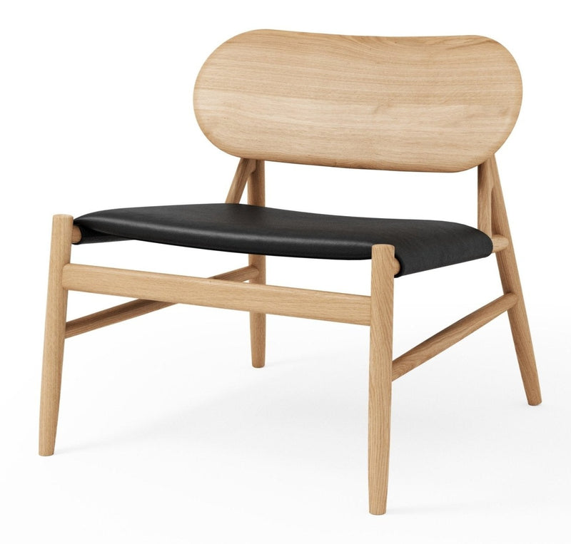 Ferdinand Lounge Chair - BRDR. Kruger - Chairs - Fumed Oak - Savanne Black Leather - HORNE