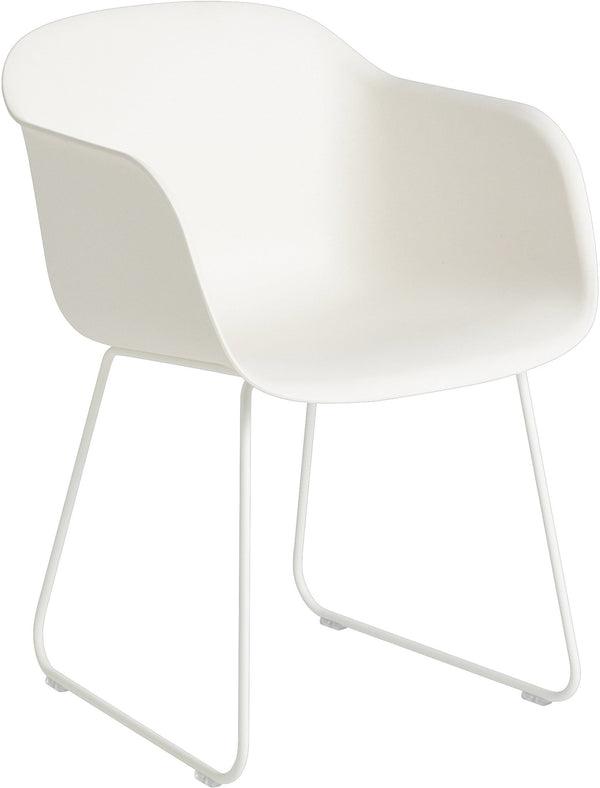 Fiber Armchair - Sled Base - Muuto - Chairs - Natural White Shell & White Base - HORNE