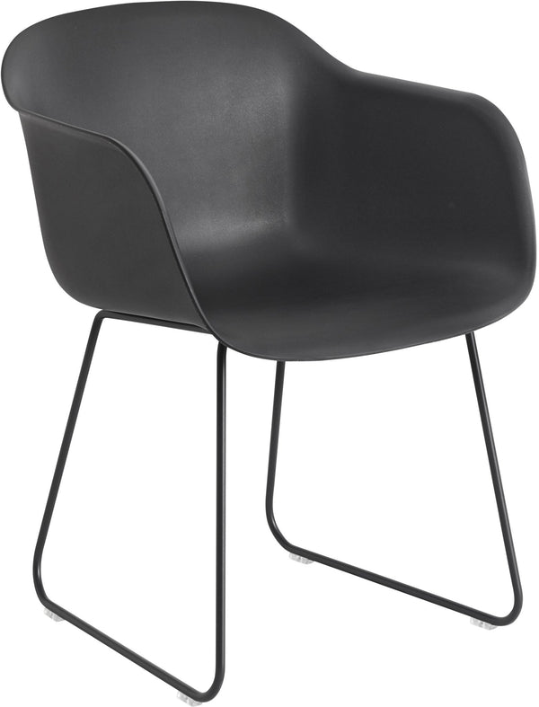 Fiber Armchair - Sled Base - Muuto - Chairs - Black Shell & Black Base - HORNE
