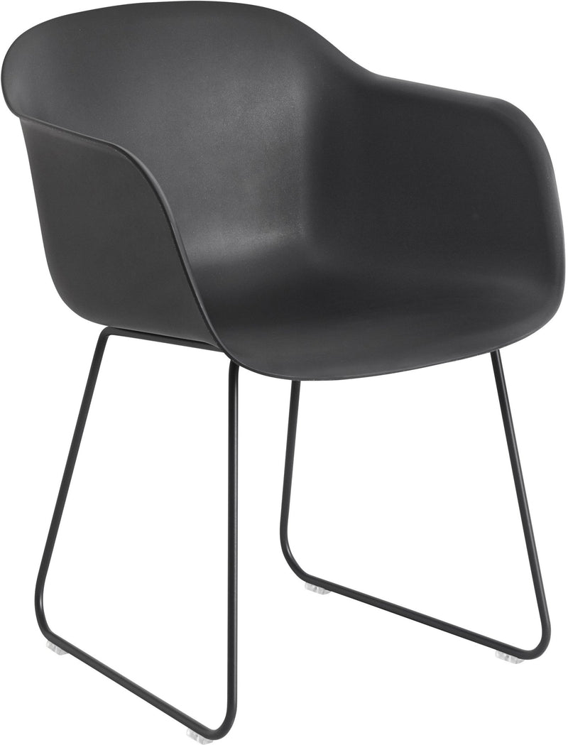 Fiber Armchair - Sled Base - Muuto - Chairs - Black Shell & Black Base - HORNE