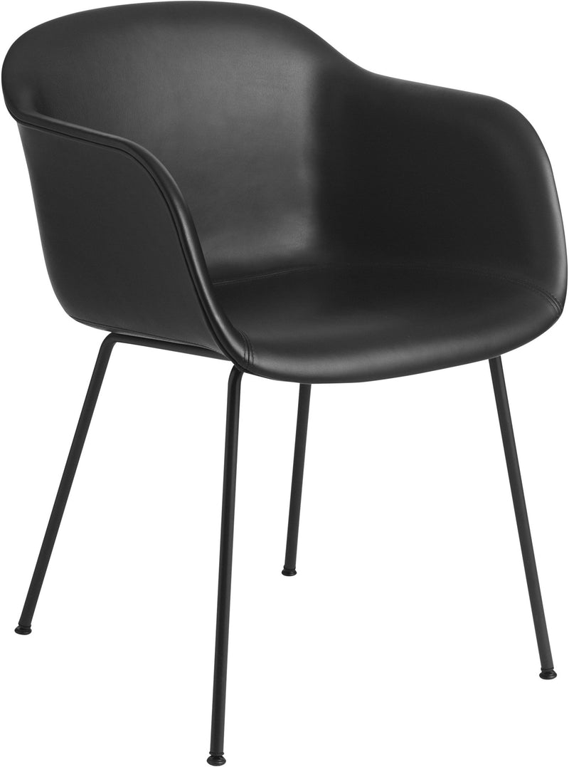 Fiber Armchair - Tube Base - Muuto - Chairs - Black Shell & Black Tube Base - HORNE