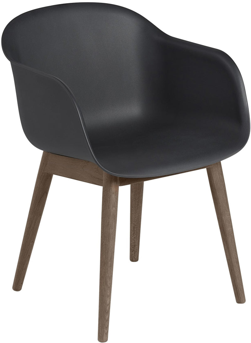 Fiber Armchair - Wood Base - Muuto - Chairs - Black Shell & Black Base - HORNE