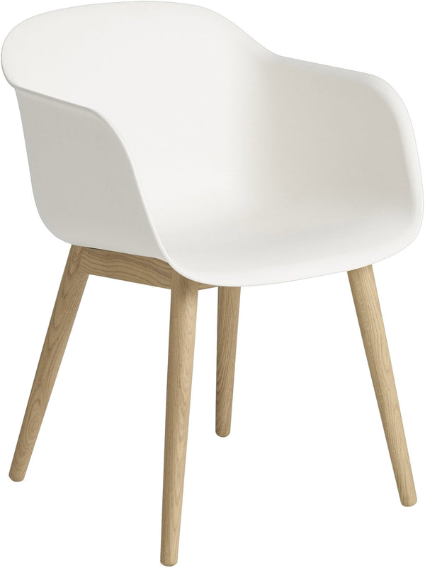 Fiber Armchair - Wood Base - Muuto - Chairs - Natural White Shell & Oak Base - HORNE