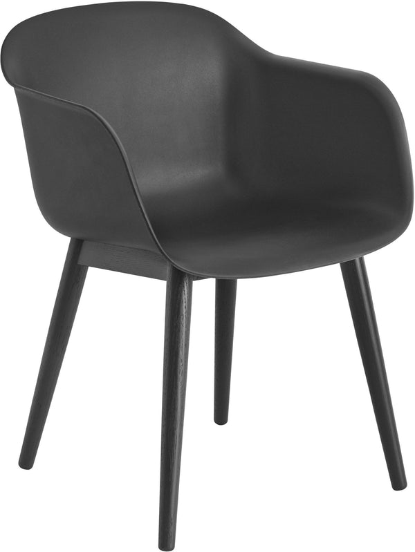 Fiber Armchair - Wood Base - Muuto - Chairs - Black Shell & Black Base - HORNE
