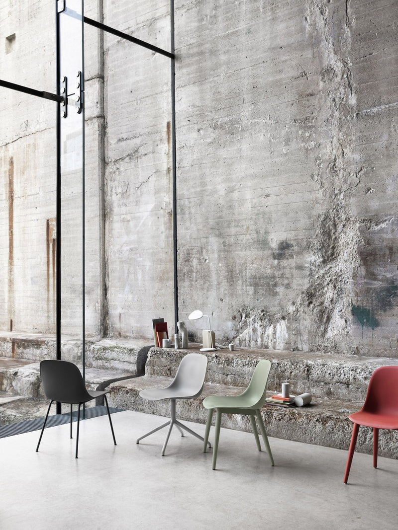 Fiber Side Chair - Tube Base - Muuto - Chairs - Black Seat & Black Base - HORNE
