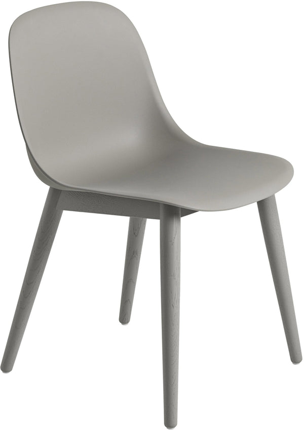Fiber Side Chair - Wood Base - Muuto - Chairs - Grey Shell & Grey Base - HORNE
