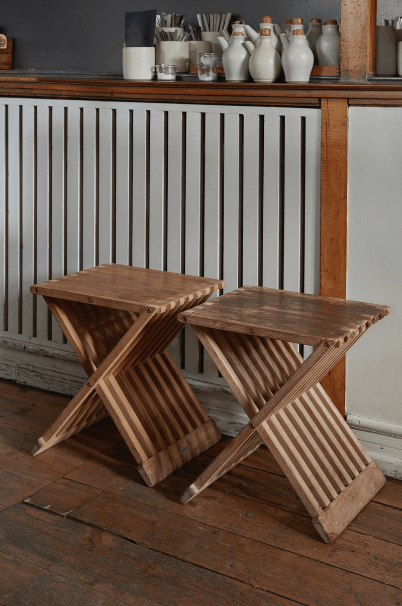 Fionia Folding Stool/Table - Oak - Skagerak by Fritz Hansen - Stools + Benches + Ottomans - HORNE