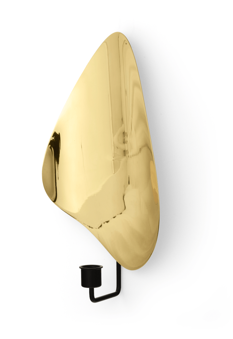 Flambeau Wall Candle Holder - Audo Copenhagen - Candle Holders - Small - Black/Polished Brass - HORNE